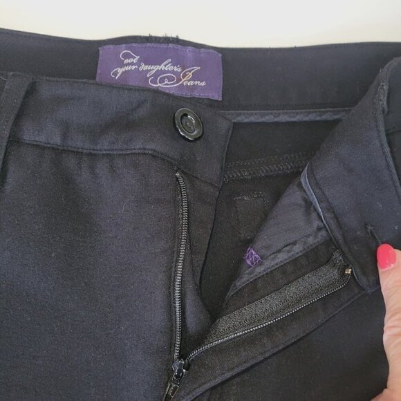 NYDJ Classic Straight Leg Knit Trouser Pant Black Women's Size 12P - Picture 9 of 12